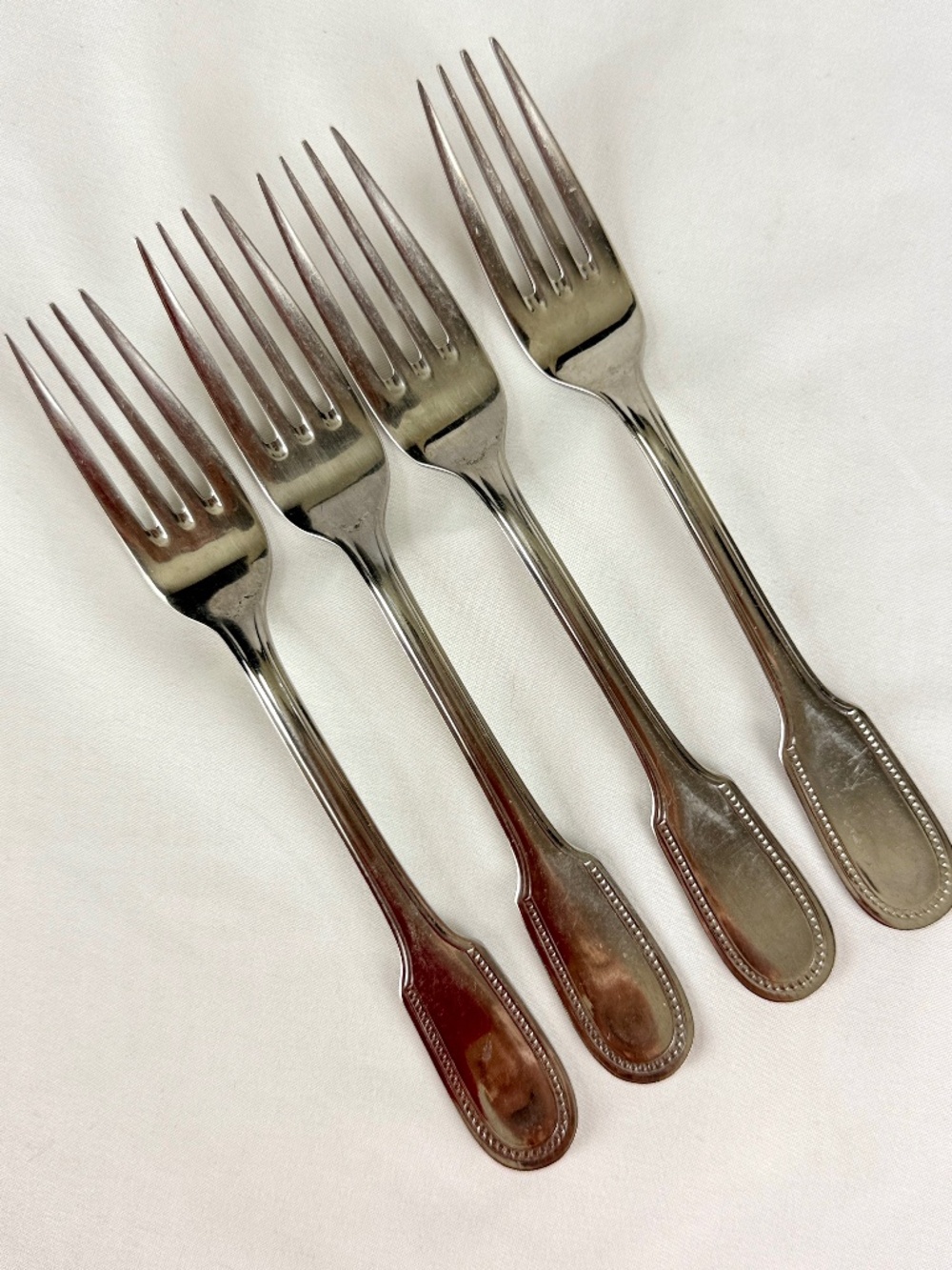 Vintage Towle Georgian House Perles 4 Salad Forks Stainless Steel Japan